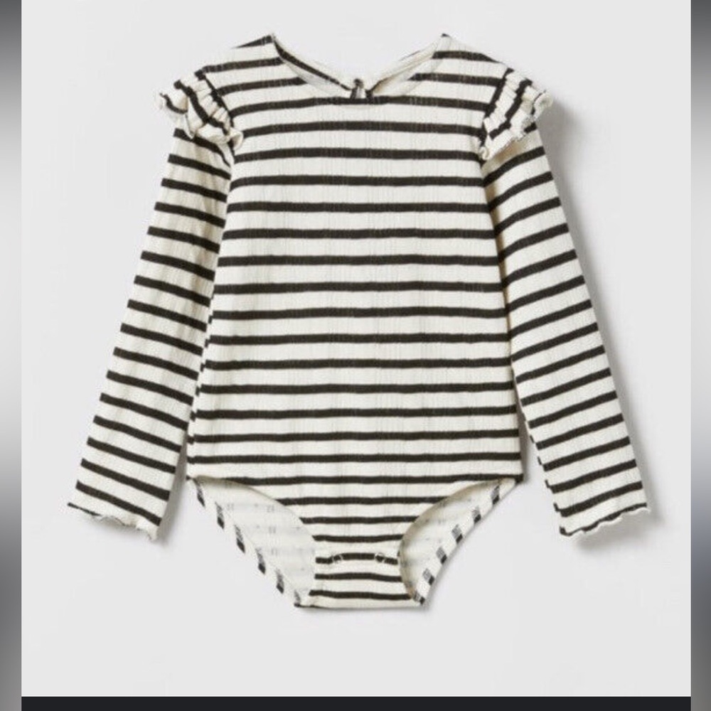 Zara Baby Girl Ruffle Rib Bodysuit 12-18M